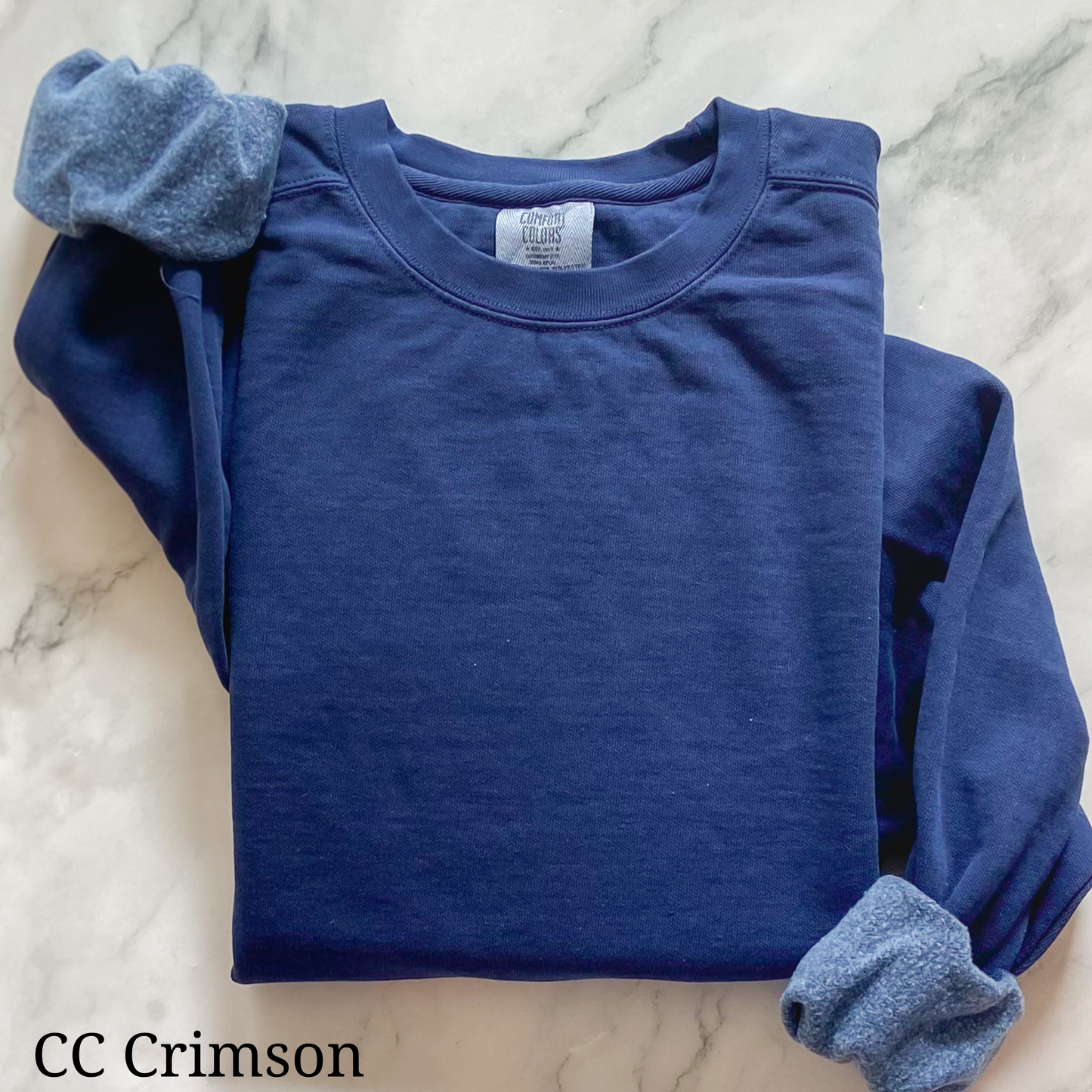 Comfort Colors crewneck color options for custom raggy applique true navy