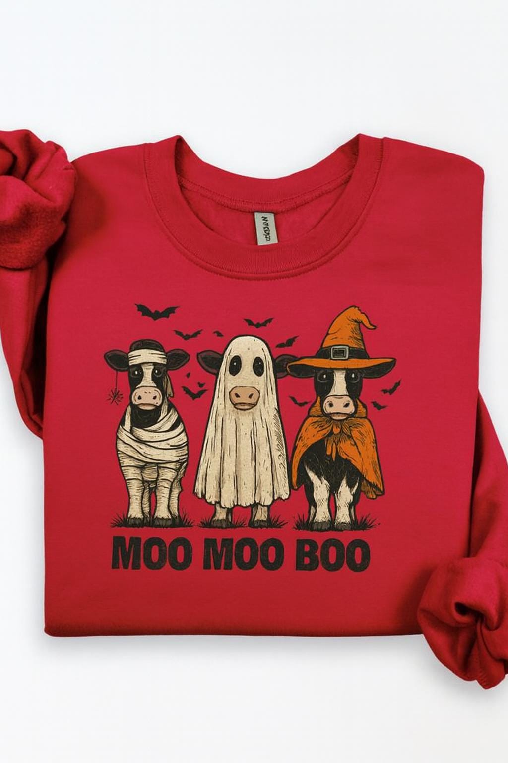 Spooky season cow crewneck for farmers