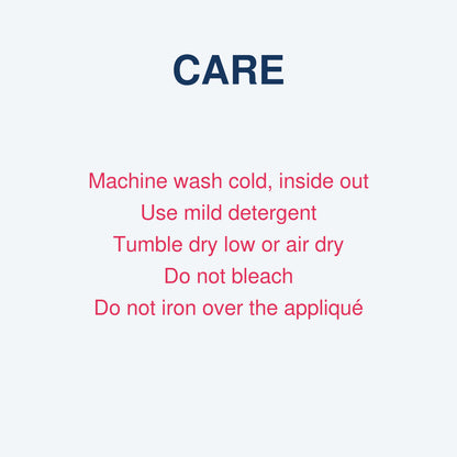Care instructions for sequin applique embroidered sweatshirt