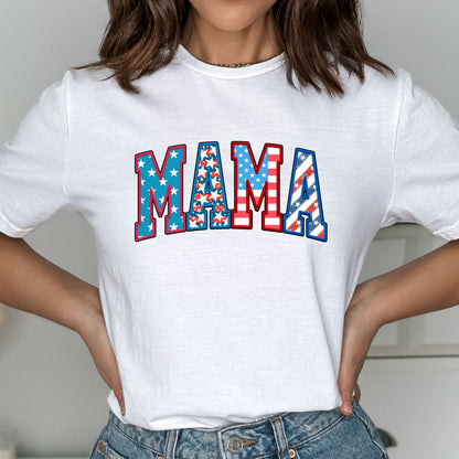American Mama 4th Of July America Patriotic T-shirt or Crewneck, American Pride Fourth July Gift For Mom