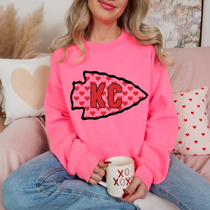 KC red heart arrowhead DTF