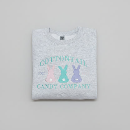 Cottontail Candy Company Easter crewneck in Ash Gray