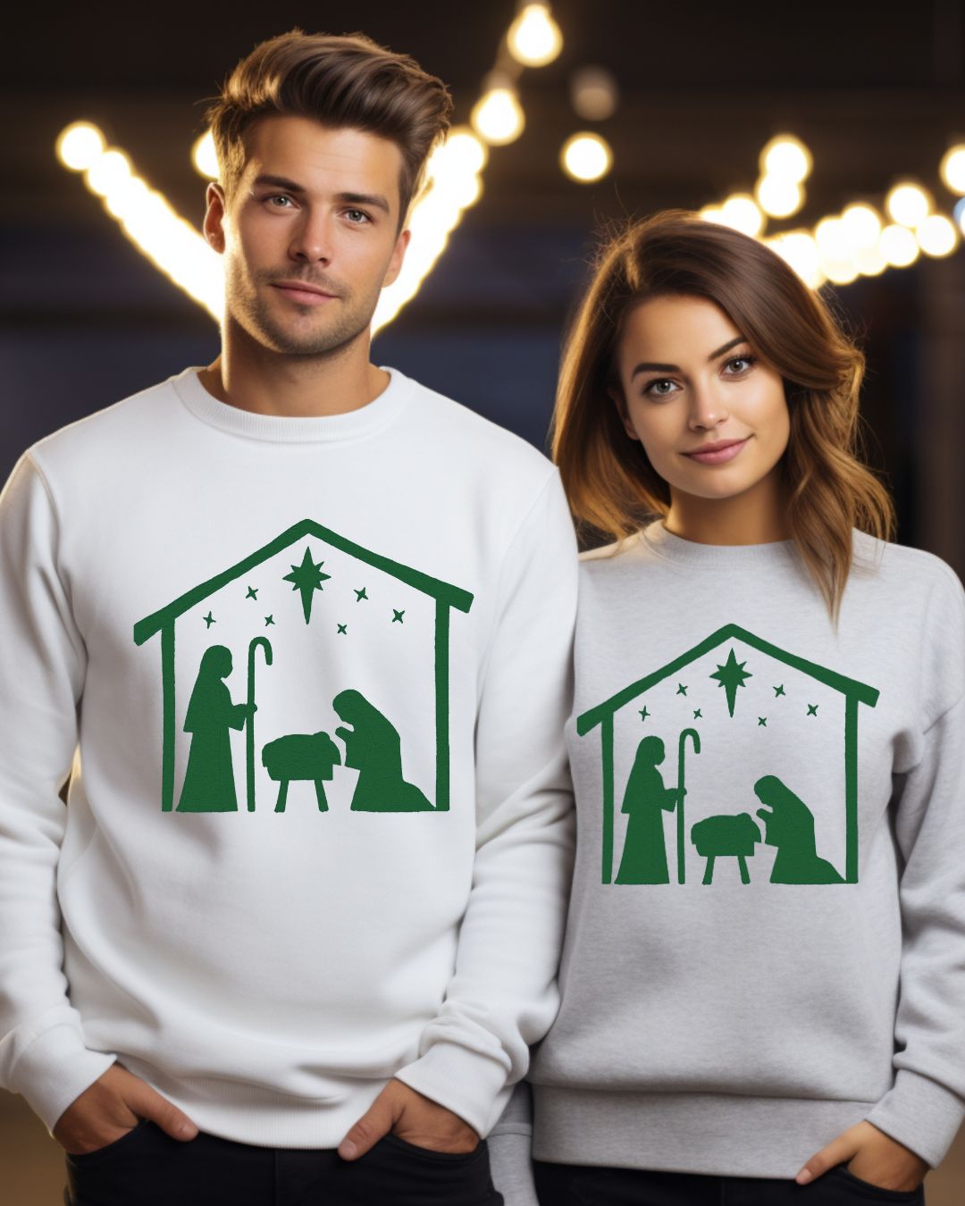 Minimalist Nativity Embroidered Sweatshirt | Neutral Christmas Crewneck | Cozy Faith-Inspired Holiday Apparel