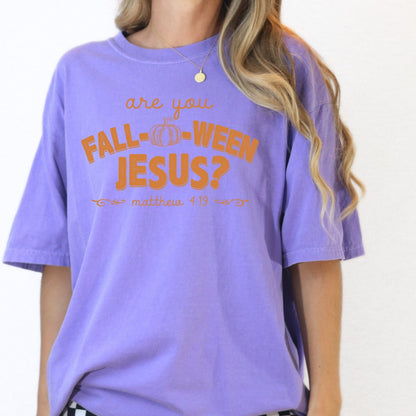Christian Fall Pumpkin Graphic Tee – Religious Autumn T-Shirt with Bible Verse – DTG Printed Comfort Colors Shirt