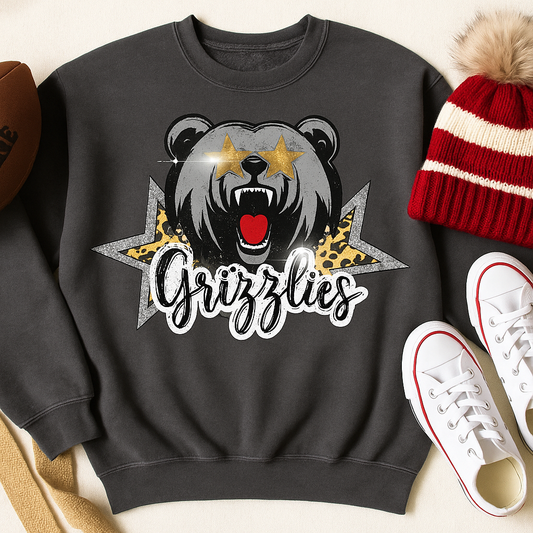 TODDLER Grizzlies Team Shirt | School Spirit Tee | Leopard Star Mascot T-Shirt | Game Day Graphic | DTG Printed | SEK Local | Unisex Fit Tee