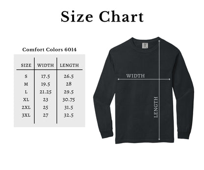 Custom Comfort Colors Long Sleeve Tshirt Football Game Day Embroidered