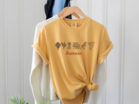 Kansas Embroidered Comfort Colors  Shirt