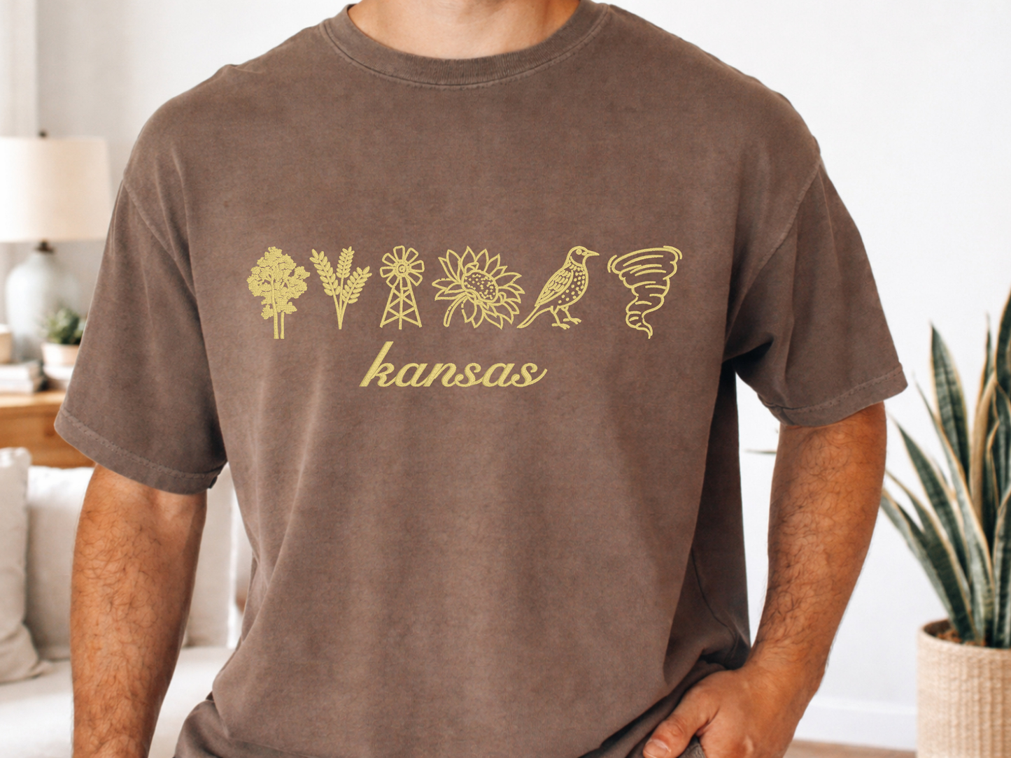Kansas Embroidered Comfort Colors  Shirt
