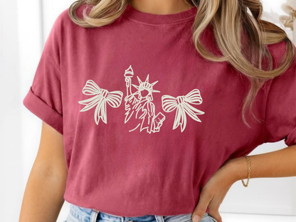 Any color embroidered fourth of July tshirt 