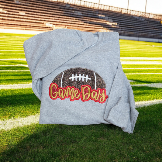 Custom Comfort Colors Long Sleeve Tshirt Football Game Day Embroidered