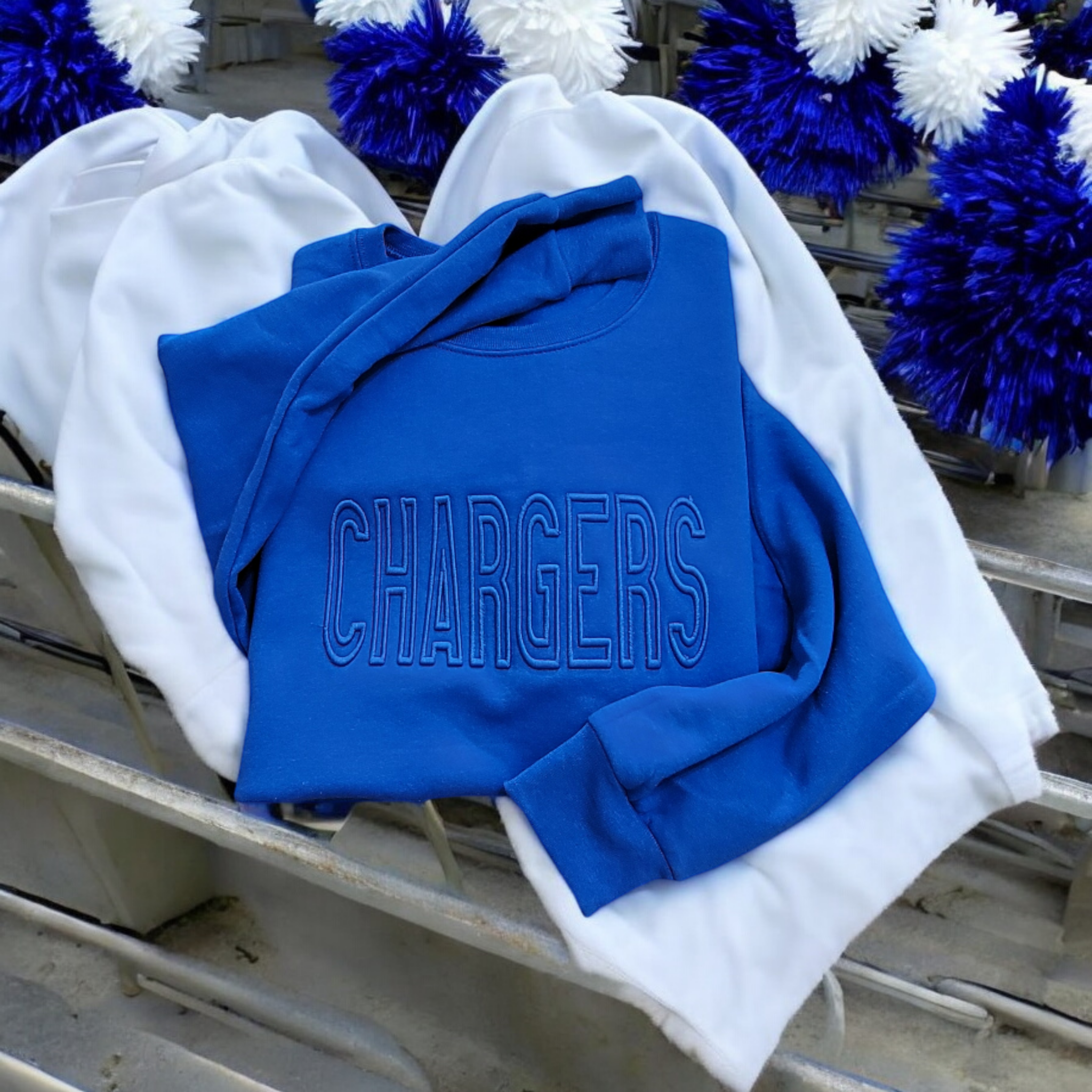Custom Puff Embroidery Tone on Tone team spirit shirt- ADULT