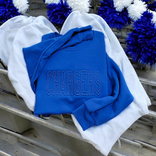 Custom Puff Embroidery Tone on Tone team spirit shirt- ADULT