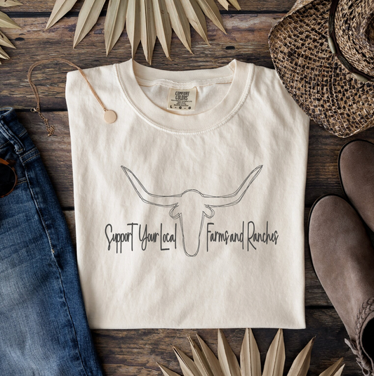 Longhorn Embroidered Comfort Colors Sweatshirt