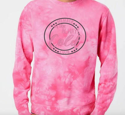 Embroidered Crewneck Sweatshirt Tie Dye