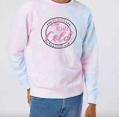 Embroidered Crewneck Sweatshirt Tie Dye