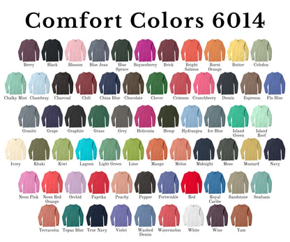 Custom Comfort Colors Long Sleeve Tshirt Football Game Day Embroidered
