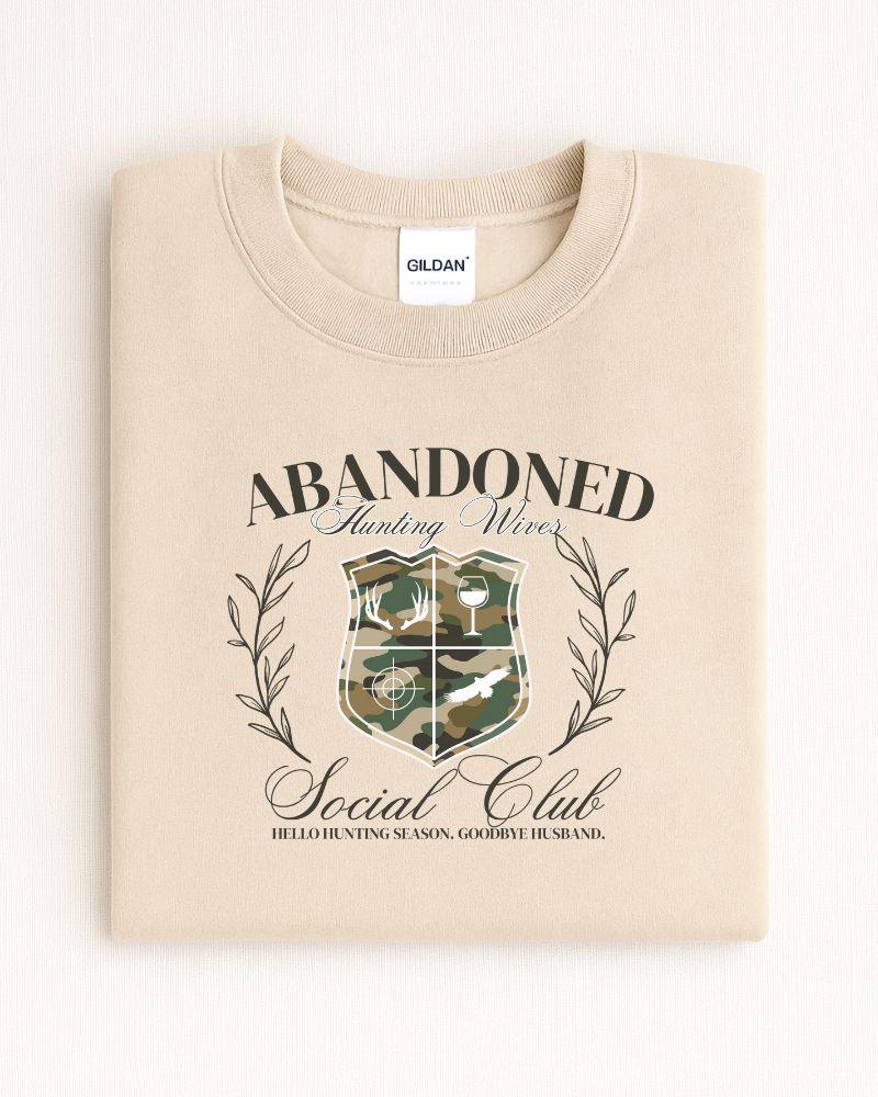 Folded sand Abandoned Hunting Wives Social Club crewneck