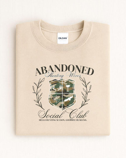 Folded sand Abandoned Hunting Wives Social Club crewneck
