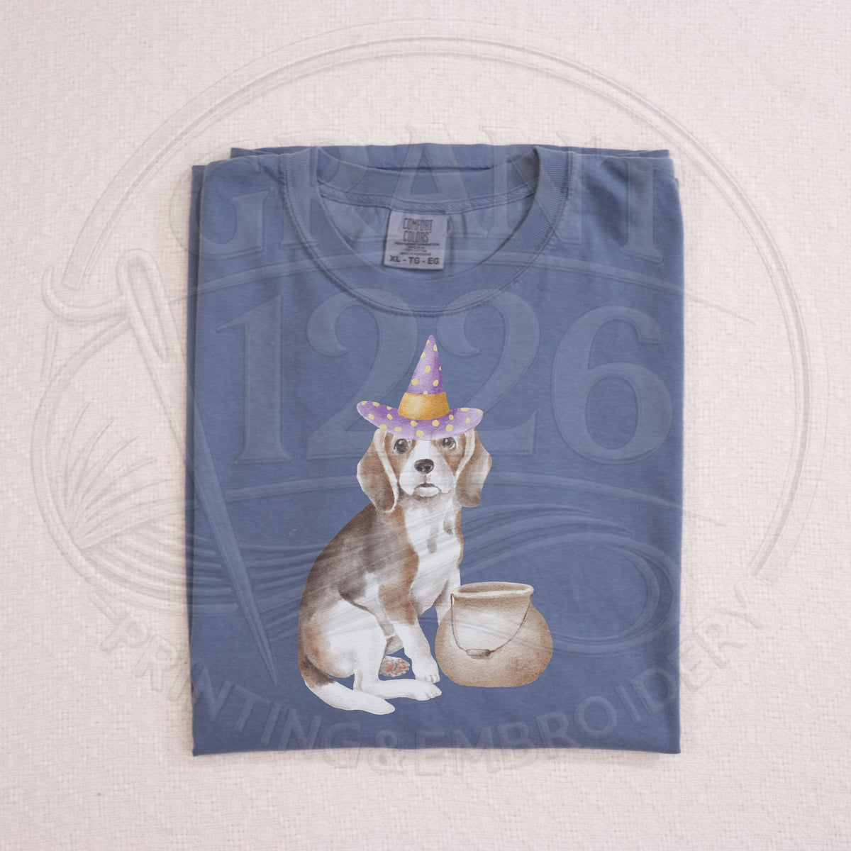 Blue Spruce folded beagle witch Halloween shirt