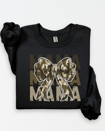 Black Camo MAMA bow graphic sweatshirt