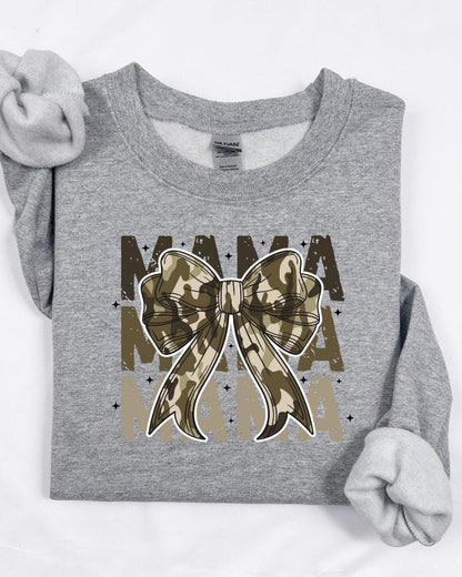 Sport gray Camo MAMA bow graphic crewneck