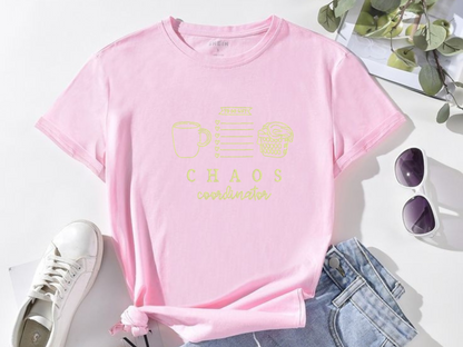 Blossom short-sleeve Chaos Coordinator embroidered shirt flat lay