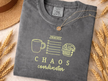 Pepper short-sleeve Chaos Coordinator embroidered shirt flat lay