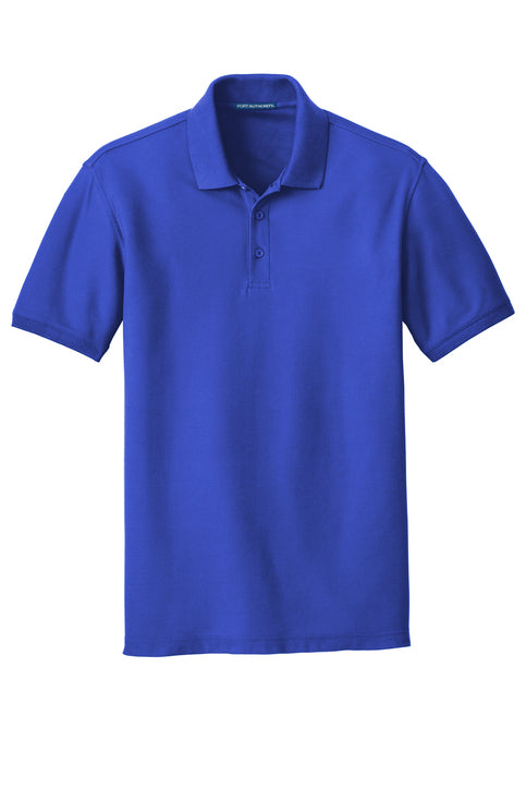 Navy classic pique work polo, front view