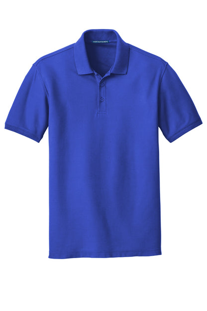 Navy classic pique work polo, front view