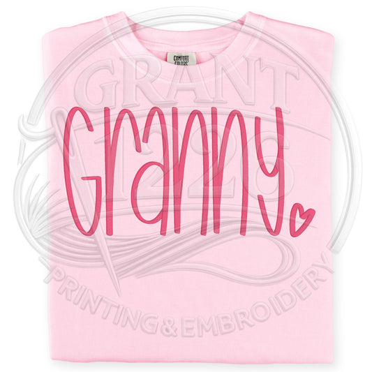 Folded blossom Comfort Colors granny embroidery shirt minimalist grandma gift