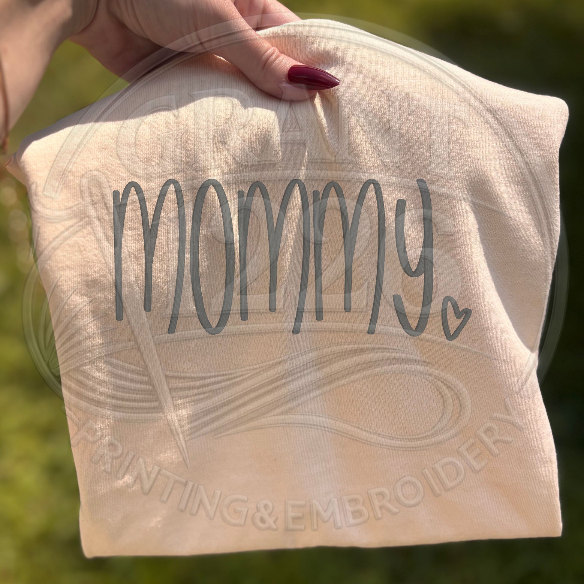 Ivory mama shirt embroidered minimalist mom life tee