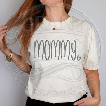 Ivory embroidered mommy shirt minimalist mama tee