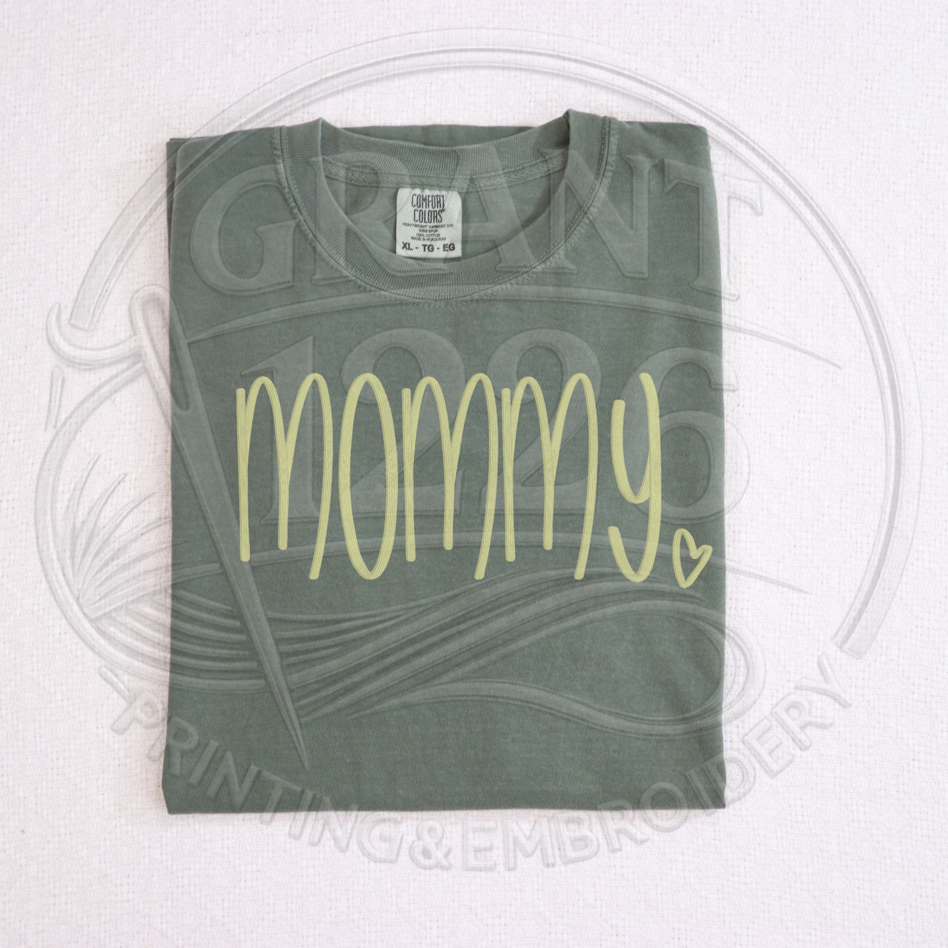 Comfort Colors embroidered mommy shirt Mother’s Day gift