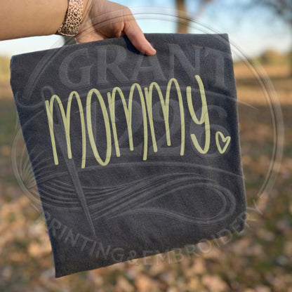 Dark gray embroidered mommy shirt trendy mom gift