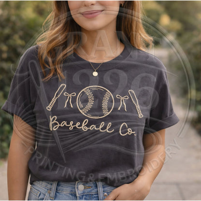 Womens embroidered baseball tee casual game day outfit inspiration