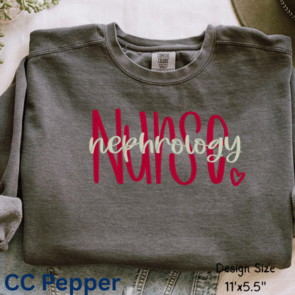 Pepper sweatshirt with custom Neuro Nurse embroidery