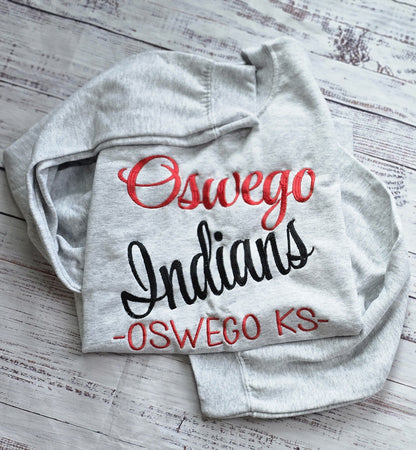 Ash custom town team script embroidered sweatshirt