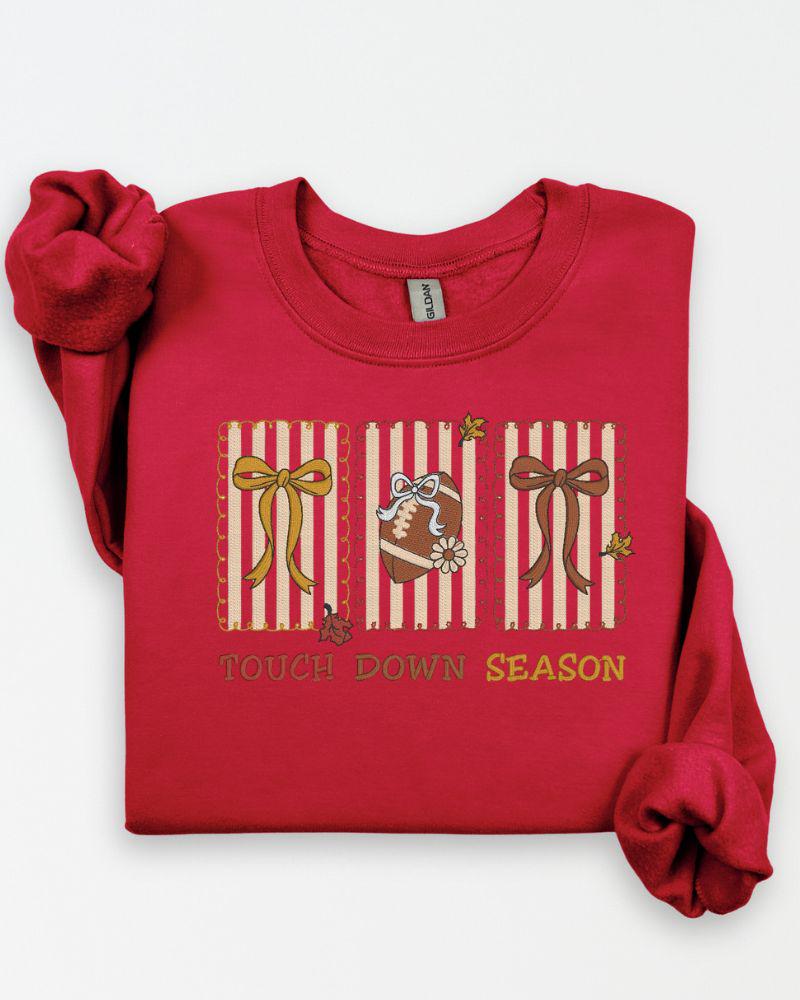 Custom team-color football crewneck for game day