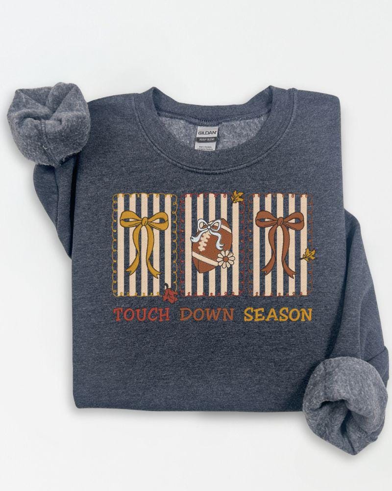 Custom football mom embroidered crewneck