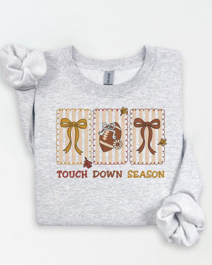 School spirit embroidered football crewneck