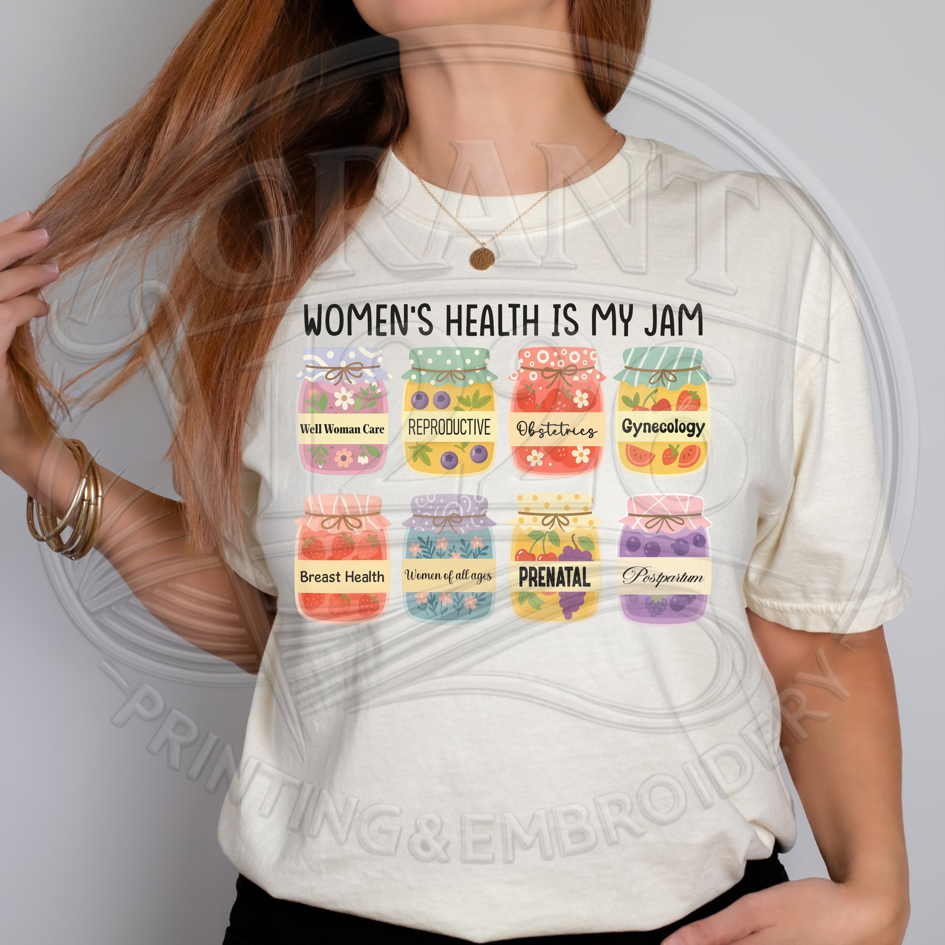 Ivory labor and delivery nurse Comfort Colors graphic tee
