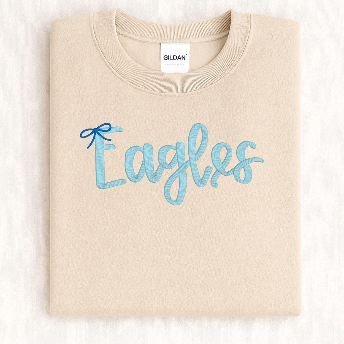 Sand Eagles embroidered sweatshirt styled with fall pumpkins and black lace