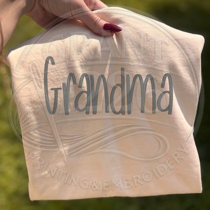 Cream embroidered grandma shirt for Mother's Day
