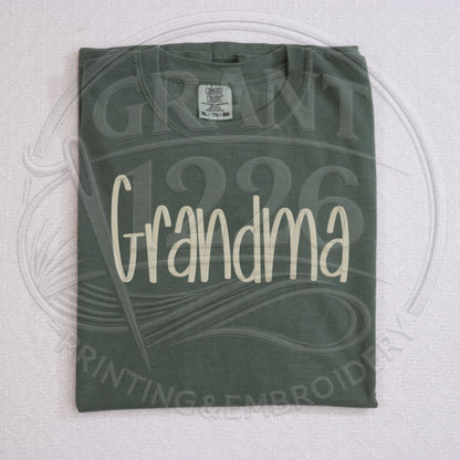 Moss green grandma Comfort Colors shirt