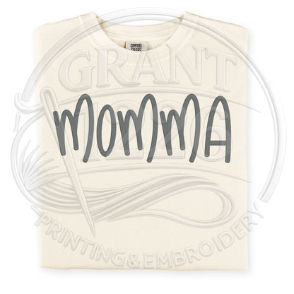 neutral ivory embroidered mama shirt with minimalist aesthetic