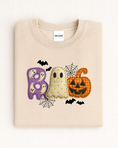 Fall BOO direct-to-garment printed crewneck sweatshirt mockup
