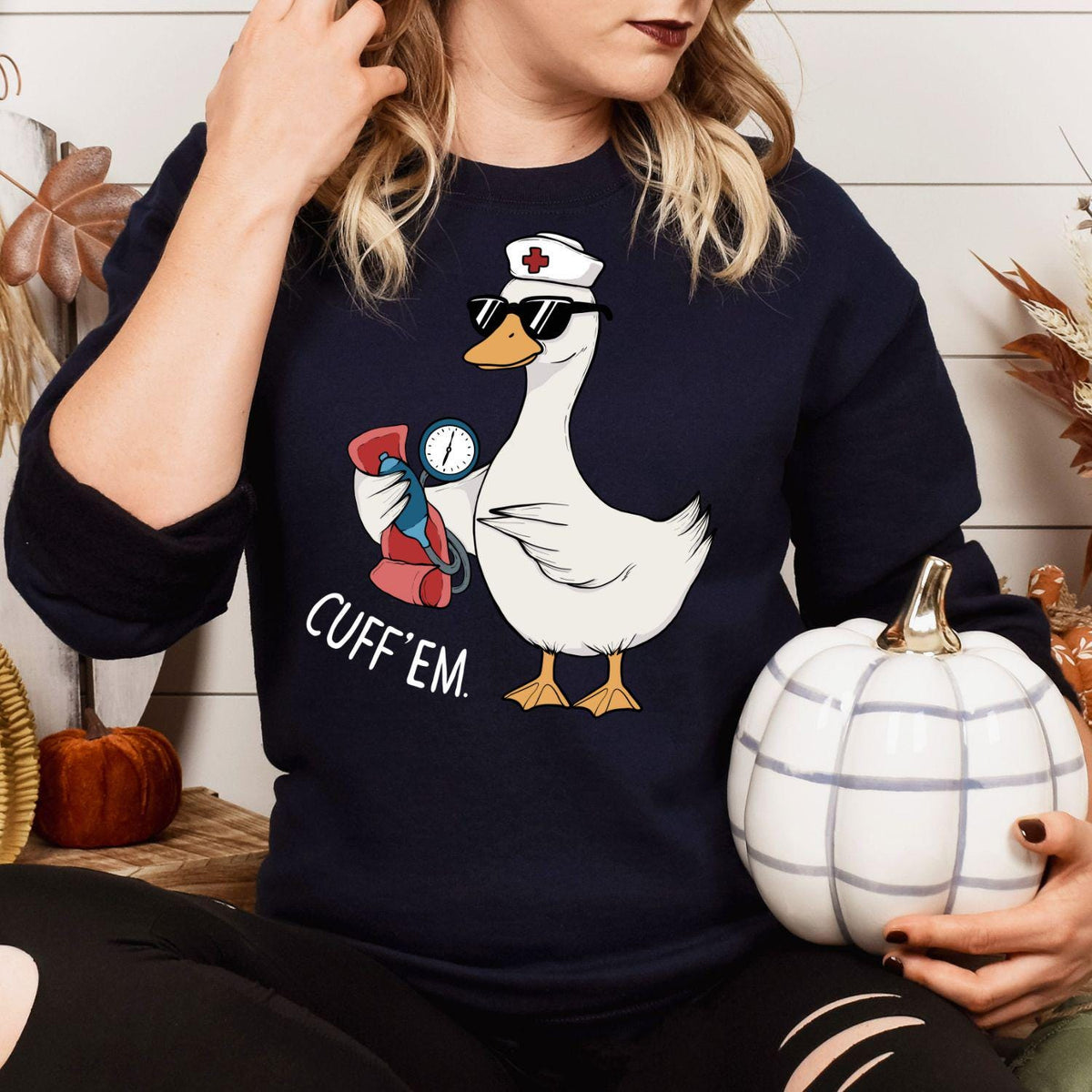 Funny nurse goose sweatshirt – product image 2