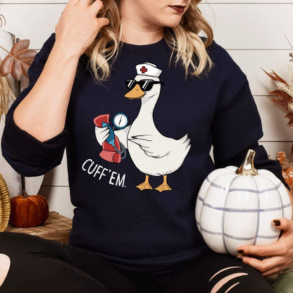 Funny nurse goose sweatshirt – product image 2