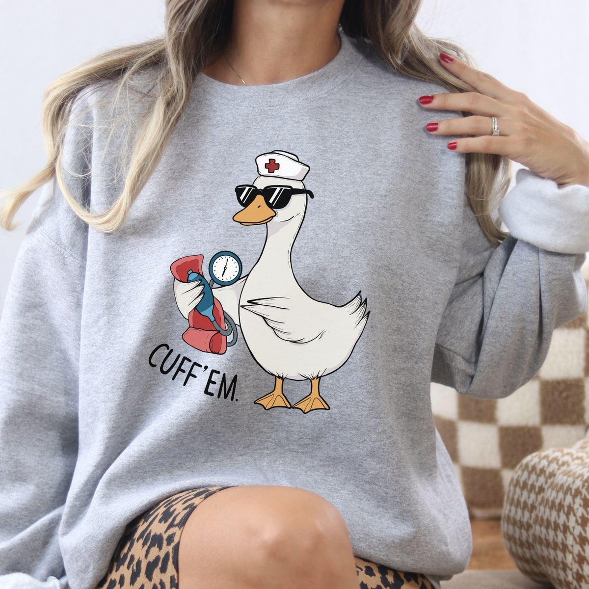 Funny nurse goose sweatshirt – product image 6