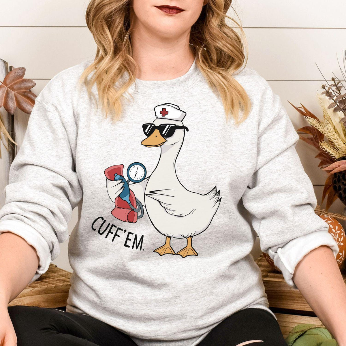 Funny nurse goose sweatshirt – product image 8